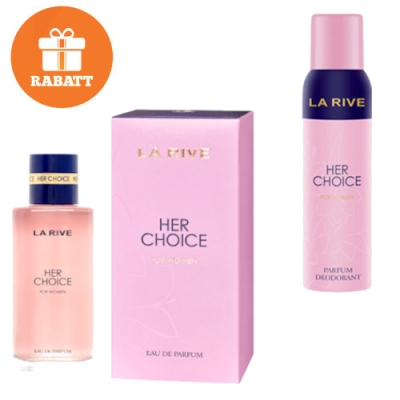 La Rive Her Choice - zestaw promocyjny, woda perfumowana, dezodorant