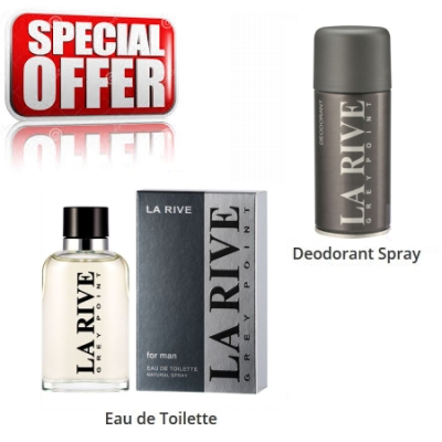 La Rive Grey Point - zestaw promocyjny, woda toaletowa, dezodorant